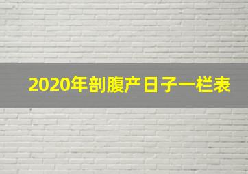 2020年剖腹产日子一栏表