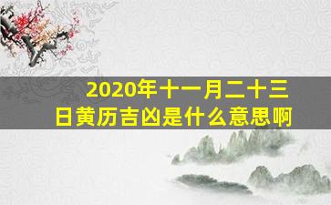 2020年十一月二十三日黄历吉凶是什么意思啊