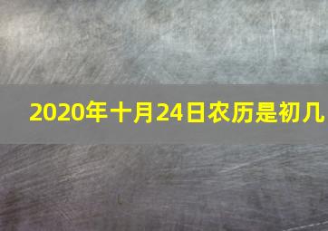 2020年十月24日农历是初几