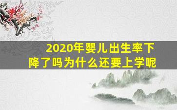 2020年婴儿出生率下降了吗为什么还要上学呢