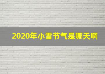 2020年小雪节气是哪天啊