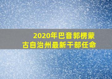 2020年巴音郭楞蒙古自治州最新干部任命