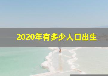 2020年有多少人口出生