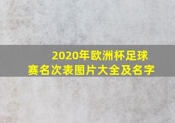 2020年欧洲杯足球赛名次表图片大全及名字