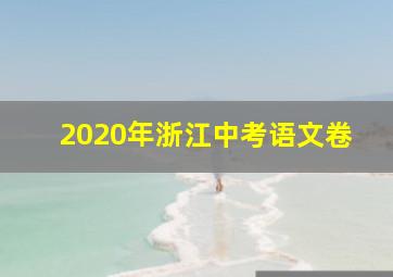 2020年浙江中考语文卷