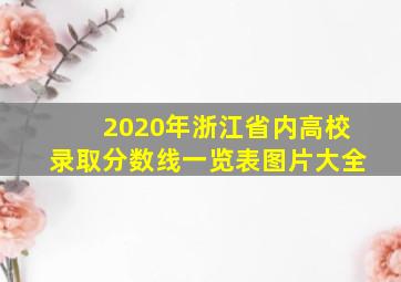 2020年浙江省内高校录取分数线一览表图片大全