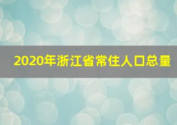 2020年浙江省常住人口总量