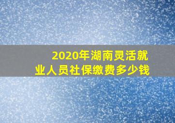 2020年湖南灵活就业人员社保缴费多少钱