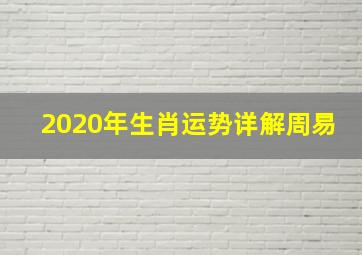 2020年生肖运势详解周易