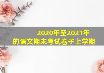 2020年至2021年的语文期末考试卷子上学期