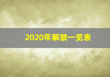 2020年解禁一览表