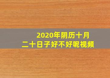 2020年阴历十月二十日子好不好呢视频