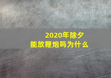 2020年除夕能放鞭炮吗为什么