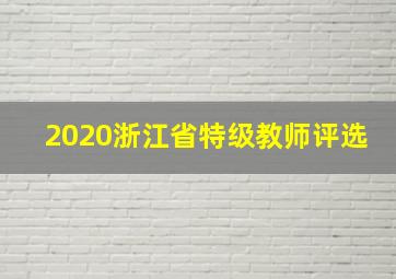 2020浙江省特级教师评选