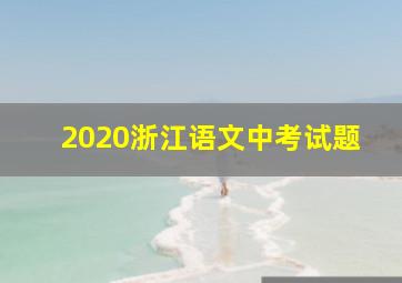 2020浙江语文中考试题