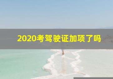 2020考驾驶证加项了吗