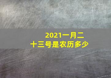 2021一月二十三号是农历多少