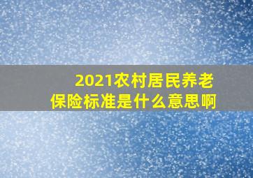 2021农村居民养老保险标准是什么意思啊