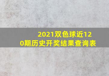 2021双色球近120期历史开奖结果查询表