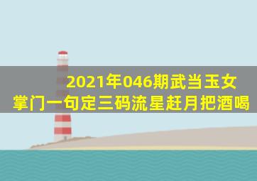 2021年046期武当玉女掌门一句定三码流星赶月把酒喝