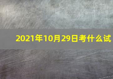 2021年10月29日考什么试