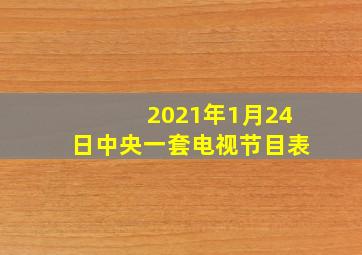 2021年1月24日中央一套电视节目表