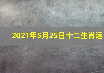 2021年5月25日十二生肖运