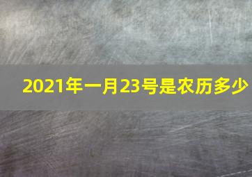 2021年一月23号是农历多少