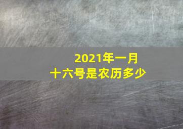 2021年一月十六号是农历多少