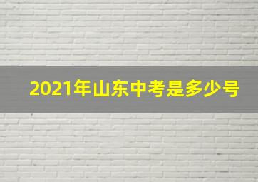 2021年山东中考是多少号