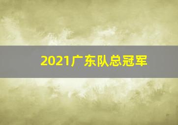 2021广东队总冠军