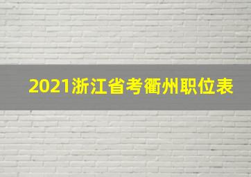 2021浙江省考衢州职位表