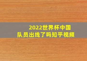 2022世界杯中国队员出线了吗知乎视频