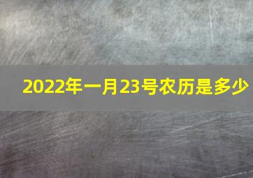 2022年一月23号农历是多少