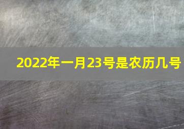 2022年一月23号是农历几号