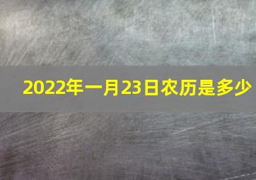 2022年一月23日农历是多少