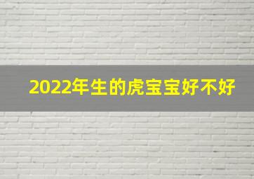 2022年生的虎宝宝好不好