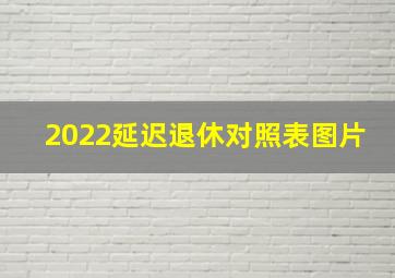 2022延迟退休对照表图片