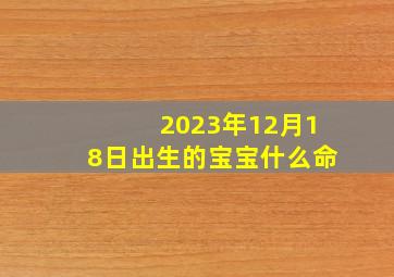 2023年12月18日出生的宝宝什么命