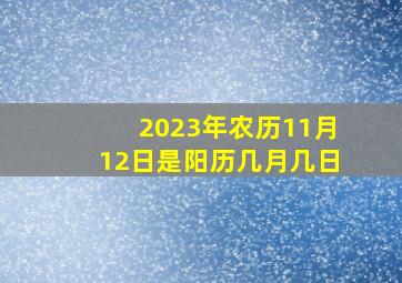 2023年农历11月12日是阳历几月几日