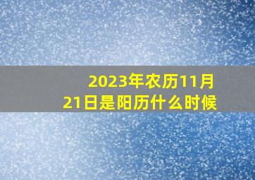 2023年农历11月21日是阳历什么时候