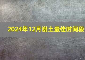 2024年12月谢土最佳时间段