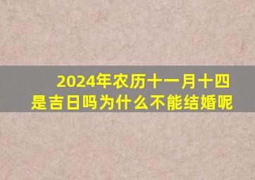 2024年农历十一月十四是吉日吗为什么不能结婚呢