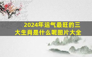 2024年运气最旺的三大生肖是什么呢图片大全