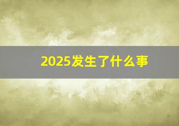 2025发生了什么事