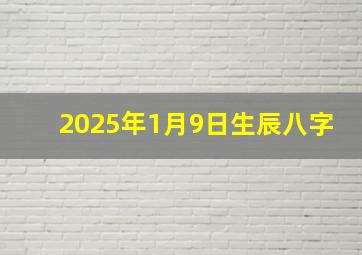 2025年1月9日生辰八字