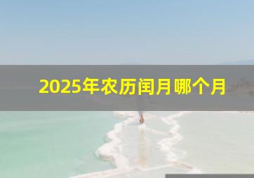 2025年农历闰月哪个月