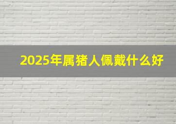 2025年属猪人佩戴什么好