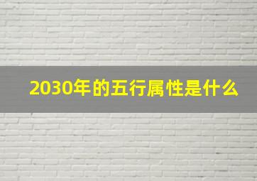 2030年的五行属性是什么