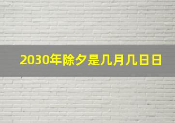 2030年除夕是几月几日日